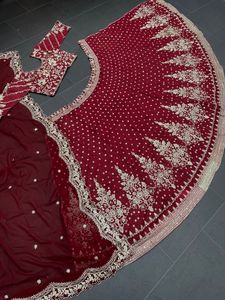 Vêtements de fête indiens pour femmes, lahenga, robes de mariée indiennes à la mode, Lehenga Ghagra et Chaniya - Product Image 4