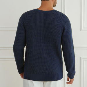 OEM sur mesure hommes solide automne pull chandails à manches longues tricoté couleur et logo personnalisés prix de gros commandes en gros - Product Image 2