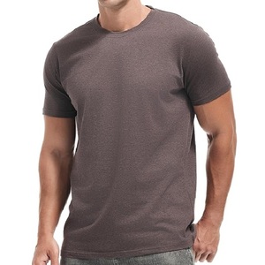 Camiseta OEM para Hombre, Hecha a Medida, 100% Algodón, Color Marrón Sólido, Cuello Redondo, Manga Corta, Corte Ajustado, Informal, Directo de Fábrica en Bangladesh - Product Image 1