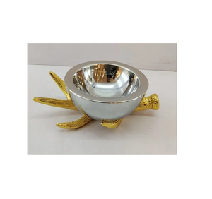 Bol en acier unique et support en métal Bols à fruits décoratifs/Plat à bonbons avec design Laiton Maison moderne au meilleur prix - Product Image 4