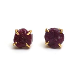 ชุดง่ามชุบทองทับทิมขนาด8-10มม. ทำด้วยมือสำหรับผู้หญิงเครื่องประดับแบบมินิมอลสำหรับงานวันเกิด - Product Image 5