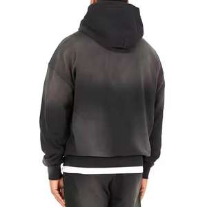 Sweat à capuche vintage en molleton polyester/coton 340g pour homme, fabriqué au Pakistan, personnalisable, qualité supérieure, effet délavé à l'acide - Product Image 2