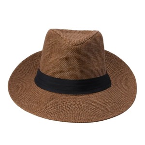 Hot Fashion Summer Casual Unisex Beach Trilby Large Brim Jazz Sun <b>Hat</b> Panama <b>Hat</b> Paper <b>Straw</b> <b>Women</b> Men Cap With Black Ribbon - Product Image 2