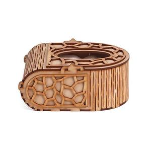 ที่ใส่ทิชชู่ไม้สําหรับร้านอาหารโรงแรมรูปทรงสี่เหลี่ยมผืนผ้าผ้าเช็ดปากสีน้ําตาลที่ใส่ทิชชู่ไม้ - Product Image 6