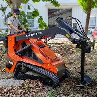 Mini-chargeuse compacte sur chenilles Derette XC1100 avec tarière, petite machinerie de terrassement pour la construction