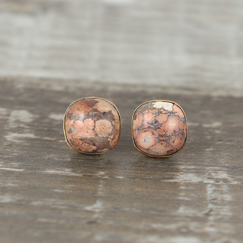 natural stone stud earrings