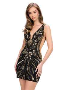 Mini robe moulante de luxe personnalisée pour femmes Col en V Sexy Summer Club Party Style pour les soirées Antistatique et Respirant - Product Image 5