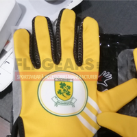 Guantes de fútbol gaélico amarillos de primera calidad, antideslizantes, ligeros, 460 g, con látex de alta retención de aire, para entrenamiento.