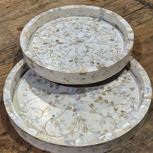 ถาดฝังมุกทรงกลมเหมาะสำหรับเป็นของขวัญเหมาะสำหรับร้านตกแต่งบ้านขายต่อ - Product Image 1