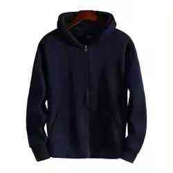 Veste d'hiver à fermeture éclair avec logo personnalisé brodé pour hommes et femmes, manteau, sweat à capuche, pull à manches longues, sweat à capuche de couleur unie - Product Image 6