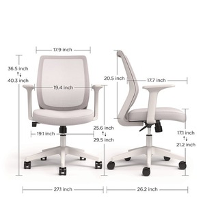 Alera ALEWX42BME47 17.09 pouces. 20,83 pouces Hauteur du siège 275 Lbs. Chaise de bureau pivotante ergonomique en tissu mesh Capacity Wessex, couleur gris - Product Image 4