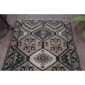 Tapis turc vintage 4,3x6,1 pi (132x186 cm), tapis rayé marron - Product Image 4