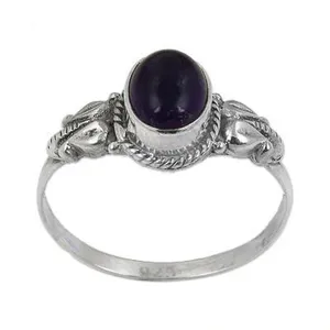 Bague en argent 925 avec améthyste, bijoux fins pour femmes, ensemble cadeau avec pierres précieuses - Product Image 3