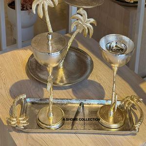 Home Decor Beige Dates Tree Shape Metal Silver Bakhoor Mubkhar <b>Incense</b> Holder Round Tabletop Tall <b>Oud</b> <b>Incense</b> Burner - Product Image 1