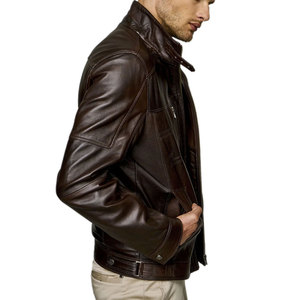 2026 Fashion <b>Leather</b> <b>Jacket</b> for <b>Men</b> Genuine Zipper <b>Leather</b> <b>Jacket</b> Autumn Winter Casual <b>Jacket</b> for <b>Men</b> with OEM Service - Product Image 6