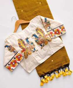 เสื้อสตรีผ้าฝ้ายคัดฮะดีสำหรับสวมกับผ้าส่าหรี |   งานทอมือแบบกินี |   ชุดแต่งงานแบบดั้งเดิมของชาวอินเดียสำหรับโอกาสพิเศษ | - Product Image 2