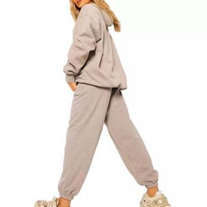 Tenue de survêtement élégante pour femmes 100% coton polaire de haute qualité pull-over décontracté grande taille survêtement femme 2022 - Product Image 5