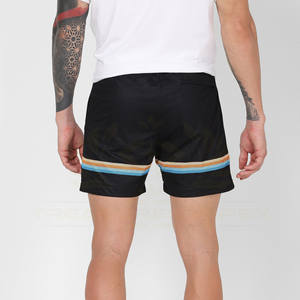 Shorts de basketball en maille 100 % polyester de haute qualité pour hommes, motif uni personnalisé, respirants et anti-transpiration pour la course et le fitness - Product Image 6