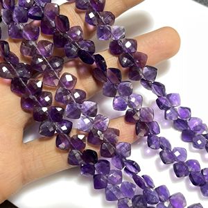High Quality Faceted <b>Cushion</b> & Kite Shape Amethyst Stone Beads Purple with Side Drill Wholesale Beads - Product Image 2