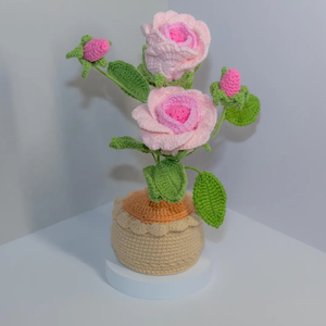 ดอกไม้ถักโครเชต์แฮนด์เมดสำหรับใส่กระถางดอกไม้ประดิษฐ์เป็นของขวัญให้เพื่อนสมบูรณ์แบบสำหรับตกแต่งบ้านผลิตในเวียดนาม - Product Image 3