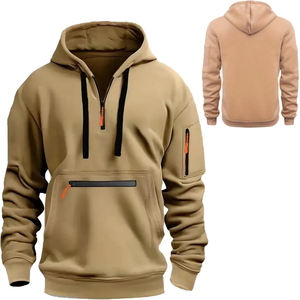 Sweat-shirts en coton épais de haute qualité sur mesure pour hommes grande taille, sweat-shirts à fermeture éclair sur le devant pour hommes - Product Image 1