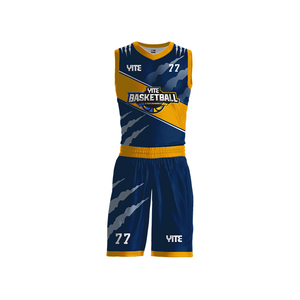 Camiseta de uniforme de baloncesto azul personalizada, uniformes de baloncesto transpirables sublimados, ropa de baloncesto - Product Image 2