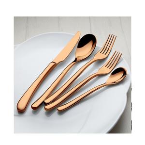 New Stainless Steel Gold Plated Cutlery Metal Cutlery New Flatware New Design <b>Spoon</b> <b>and</b> <b>fork</b> metal Cutlery <b>Set</b> Wholesale Price - Product Image 2