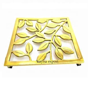 Classic Aluminum Leaf Style Eco-Friendly <b>Trivet</b> Kitchenware Use Countertop Restaurant Hotel Table Decor Black Finished <b>Trivet</b> - Product Image 6