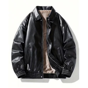 Veste en cuir de qualité supérieure, légère, élégante, à fermeture éclair, grande taille, pour moto, pour hommes - Product Image 1