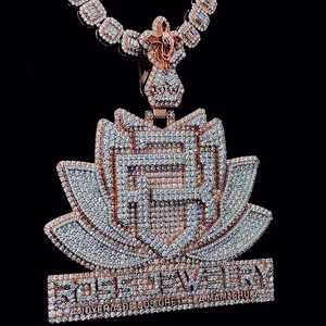 Plata de Ley 925 de la mejor calidad VVS Moissanite Christian 10K chapado en oro colgante Lottas letra cierre personalizado joyería de Hip Hop - Product Image 2