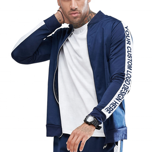 Traje de jogging ajustado a rayas de invierno para hombre, chándales de algodón de primera calidad con tejido polar, último diseño, 2017 - Product Image 3