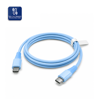 Cable de Datos de Silicona Tipo C a Tipo C de 1M (Azul Cielo), Cable de Datos de Silicona Tipo C a C de Carga Rápida de 100W 5A, Cable Magnético