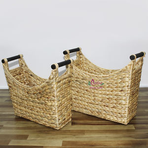 Artex Dong Thap Vietnam Handicraft Porte-revues Jacinthe d'eau Étagère de rangement et organisateur pour espaces de vie - Product Image 6