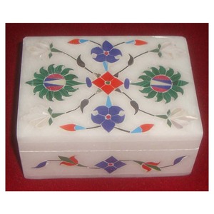 Beau mélange de pierre fait à la main belle incrustation Art floral Design boîtes de gamme de prix bas pour le but de cadeau de souhaits - Product Image 1