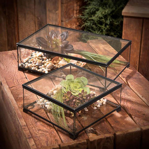 Caja de Almacenamiento de Joyas y Cosméticos de Diseño Exclusivo en Vidrio Transparente de Lujo, Acabado Negro, Caja de Vidrio al por Mayor para Decoración del Hogar - Product Image 2