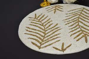 Economically Priced Round <b>Beaded</b> <b>Placemats</b> Handmade Floral Artisan Festive Table Setting Decor for Home Dining & Wedding Parties - Product Image 4