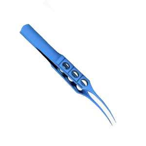 Pince à lier les yeux de haute qualité 0.12mm pince à revêtement bleu en titane coudée utilisation chirurgicale pince à micro attaches en acier inoxydable - Product Image 4