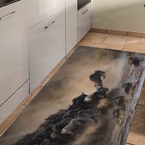 Alfombra Estampada Inspirada en la Naturaleza: Animal Salvaje, Antideslizante, Suave, Decoración Rústica, Alfombra Suave No Tejida - Product Image 5