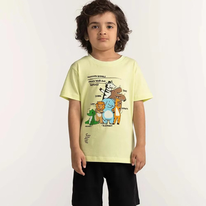 เสื้อยืดผ้าฝ้ายพิมพ์ลายการ์ตูนสำหรับเด็กผู้ชายชุดฤดูร้อนแบบลำลอง - Product Image 1