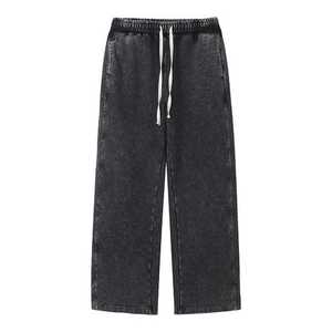 กางเกงยีนส์ทรงสลิมฟิตของผู้ชายวินเทจสไตล์ฮิปฮอปกางเกงลำลองทรงยาวตรงติดกระดุมตกแต่งระบายอากาศได้ดีทันสมัยสำหรับฤดูร้อนฤดูใบไม้ร่วง - Product Image 2