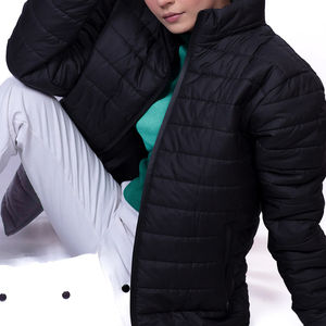 Chaqueta Acolchada Elegante para Mujer, Chaqueta de Burbujas Ultra Cálida, Estilo Parka de Invierno Premium, Cómoda, Impermeable, de Nailon Estampado - Product Image 4