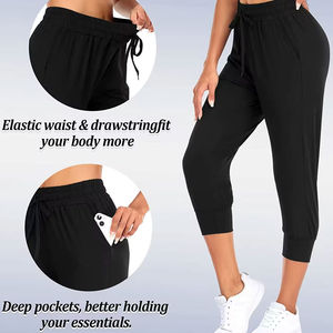 2025 moda mujer Ropa deportiva Mujer cintura media Fitness Joggers con bolsillo Casual Capri pantalones de chándal para invierno - Product Image 5
