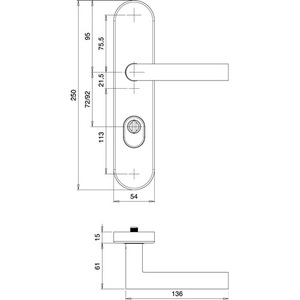 ชุดอุปกรณ์ป้องกันโลโก้ 8745/9203 อะลูมิเนียม F1 92 มม. 65-75 มม. ตู้เก็บของ EDI - Product Image 4