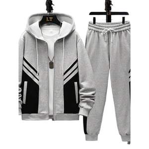 Manufacturer Custom Logo French Terry Mens Tracksuit Unisex Streetwear Heavyweight Cotton Joggers <b>Sweatpants</b> and Hoodie Set - Product Image 5