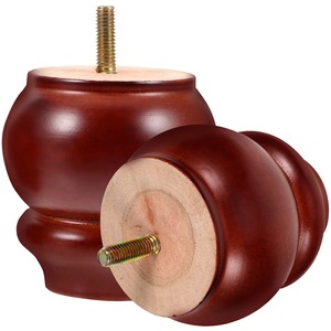 High Quality Solid Unpainted Wood <b>Furniture</b> Legs <b>Rubber</b> Support <b>Feet</b> Sofa Cabinet Indoor Outdoor Living Room Minimalist Design - Product Image 4