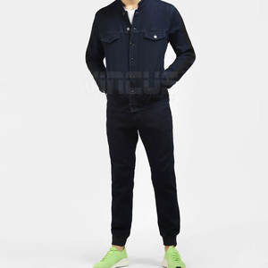 Vente en gros de veste d'hiver pour hommes avec logo personnalisé veste en jean 100% coton respirant pour l'extérieur avec logo avant vente en ligne - Product Image 6