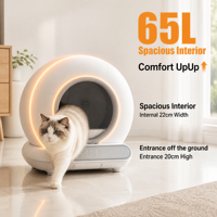 Bac à litière pour chat automatique, rond, fermé, autonettoyant, intelligent, avec capteur électrique, grand modèle, contrôle par application