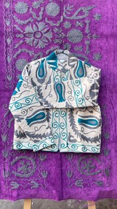 White suzani Embroidered Jacket Boho Floral Art Coat Floral Suzani Jacket <b>Unique</b> <b>Gift</b> <b>For</b> <b>Her</b> - Product Image 3