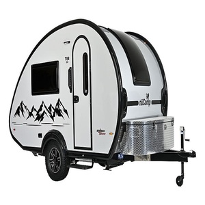 Remolque Pequeño de Aluminio en Forma de Lágrima con Tienda de Campaña en el Techo, Suspensión de Doble Amortiguación, Capacidad para 6 Personas, en Venta - Product Image 1