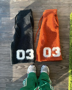 Pantalones cortos deportivos XS personalizados de alta calidad para hombre Mohair de punto informal a rayas con cordón Servicio OEM - Product Image 4